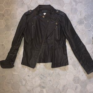 Brown leather jacket